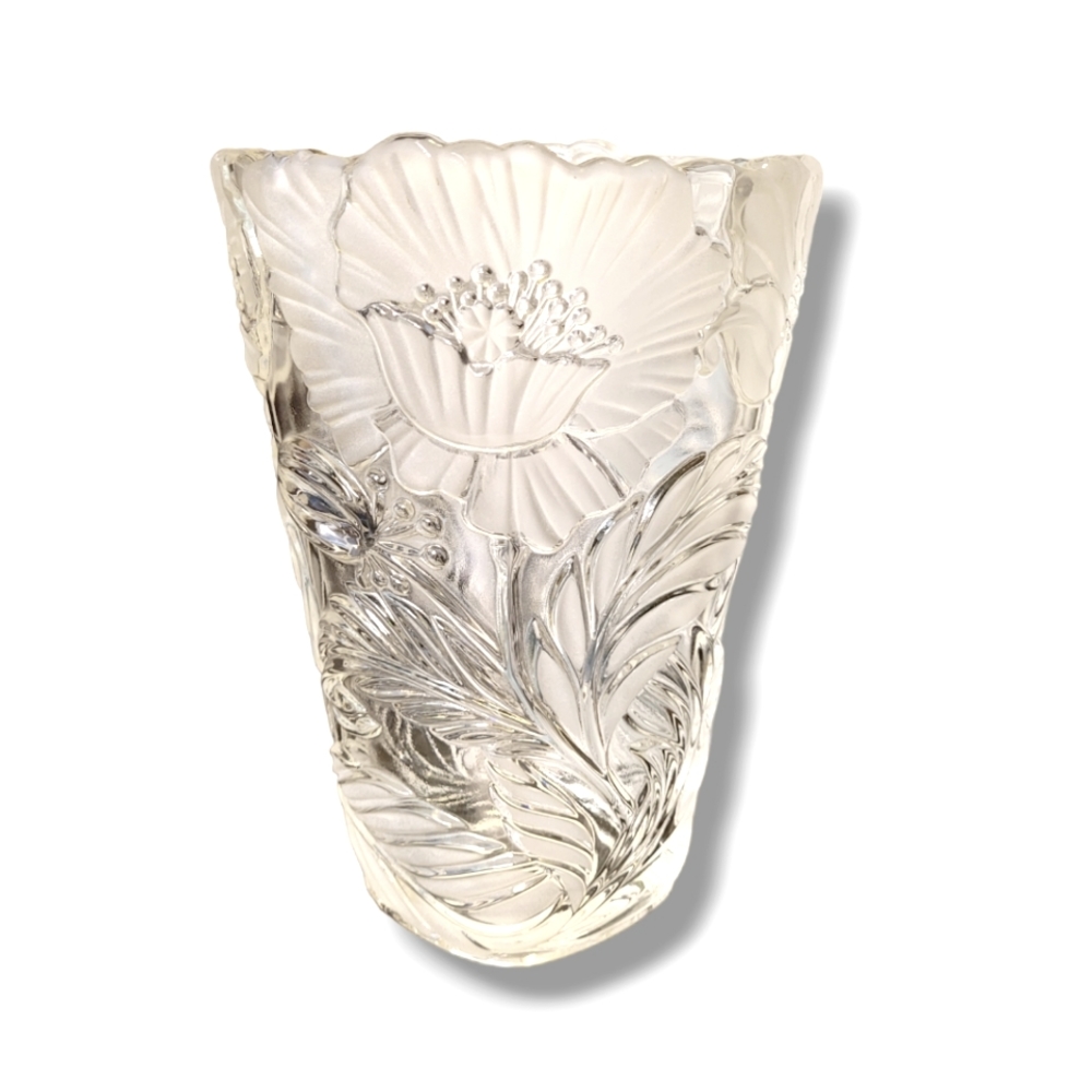 MIKASA Crystal Poppy Poppyflower Glass Vase 9.5"